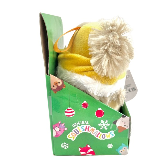Squishmallows Holiday Ornament Dray, 4” Plush Cream Yeti with Hat, BNWT - Picture 3 of 10